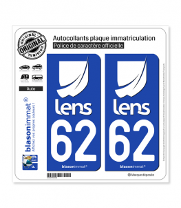 62 Lens - Ville II | Autocollant plaque immatriculation