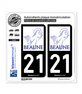 21 Beaune - Ville | Autocollant plaque immatriculation