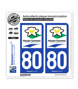 80 Haute Somme - Pays | Autocollant plaque immatriculation