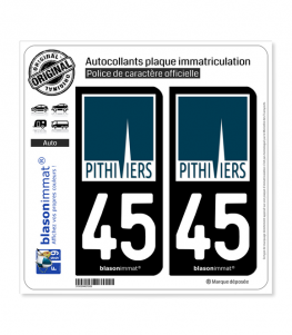 45 Pithiviers - Ville | Autocollant plaque immatriculation