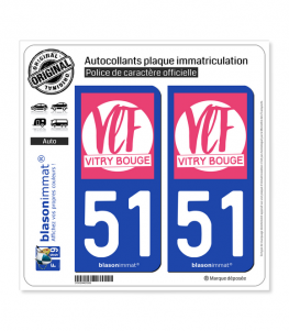 51 Vitry-le-François - Ville | Autocollant plaque immatriculation