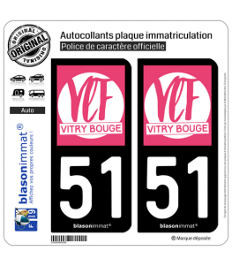 51 Vitry-le-François - Ville | Autocollant plaque immatriculation