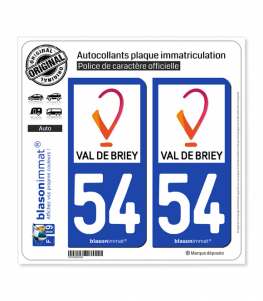 54 Val de Briey - Ville | Autocollant plaque immatriculation