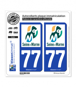 77 Seine-et-Marne - Tourisme | Autocollant plaque immatriculation