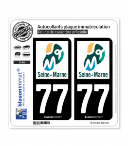 77 Seine-et-Marne - Tourisme | Autocollant plaque immatriculation