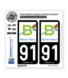 91 Ballainvilliers - Commune | Autocollant plaque immatriculation