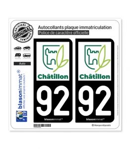 92 Châtillon - Ville | Autocollant plaque immatriculation