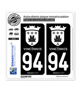 94 Vincennes - Tourisme | Autocollant plaque immatriculation