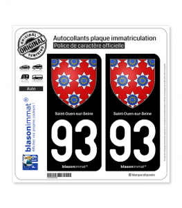 93 Saint-Ouen-sur-Seine - Blason| Autocollant plaque immatriculation