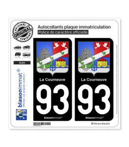 93 La Courneuve - Armoiries | Autocollant plaque immatriculation