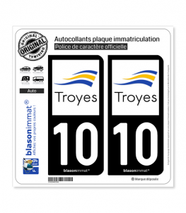 10 Troyes - Ville | Autocollant plaque immatriculation