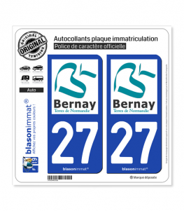 27 Bernay - Tourisme | Autocollant plaque immatriculation