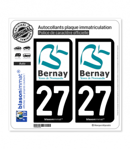 27 Bernay - Tourisme | Autocollant plaque immatriculation