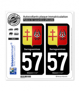 57 Sarreguemines - Armoiries | Autocollant plaque immatriculation