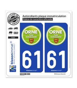 61 Orne - Tourisme | Autocollant plaque immatriculation