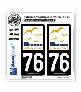 76 Dieppe - Ville | Autocollant plaque immatriculation