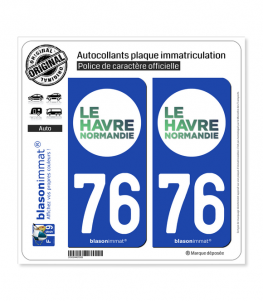 76 Le Havre - Métropole | Autocollant plaque immatriculation