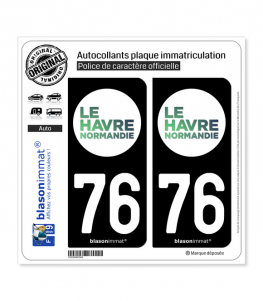 76 Le Havre - Métropole | Autocollant plaque immatriculation