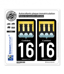 16 Confolens - Armoiries | Autocollant plaque immatriculation