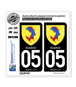 05 Dauphiné - Armoiries II | Autocollant plaque immatriculation