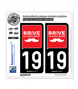 19 Brive-la-Gaillarde - Ville II | Autocollant plaque immatriculation