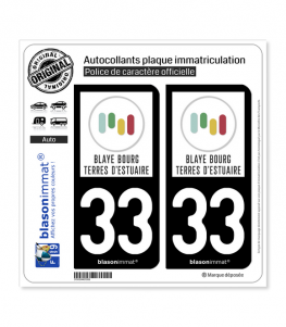 33 Blaye Bourg - Terres d'Estuaire | Autocollant plaque immatriculation