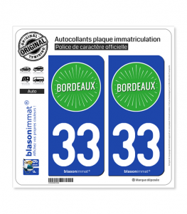 33 Bordeaux - Tourisme | Autocollant plaque immatriculation