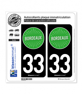 33 Bordeaux - Tourisme | Autocollant plaque immatriculation