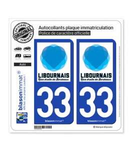 33 Libourne - Pays | Autocollant plaque immatriculation
