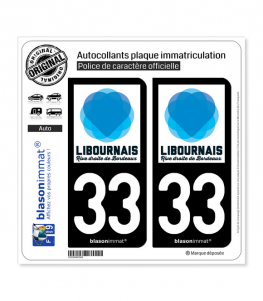 33 Libourne - Pays | Autocollant plaque immatriculation