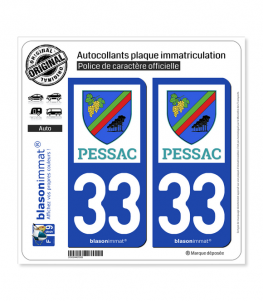 33 Pessac - Ville | Autocollant plaque immatriculation