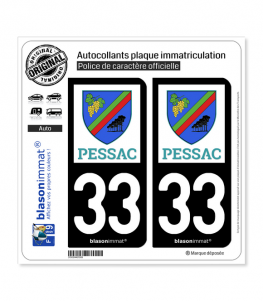 33 Pessac - Ville | Autocollant plaque immatriculation