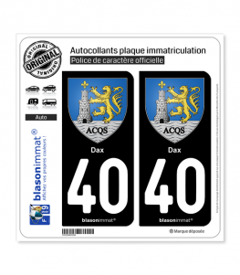 40 Dax - Armoiries | Autocollant plaque immatriculation