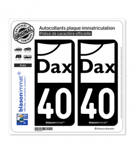 40 Dax - Ville II | Autocollant plaque immatriculation