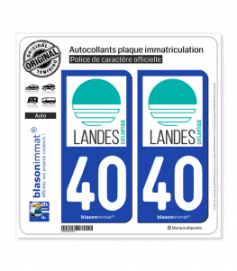 40 Landes - Atlantique | Autocollant plaque immatriculation