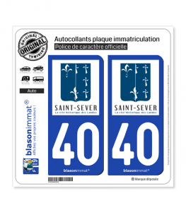 40 Saint-Sever - Commune | Autocollant plaque immatriculation