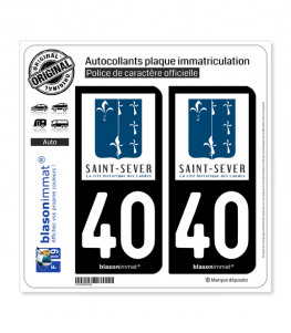 40 Saint-Sever - Commune | Autocollant plaque immatriculation