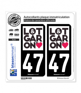47 Lot-et-Garonne - Tourisme | Autocollant plaque immatriculation