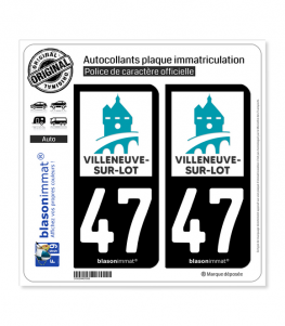 47 Villeneuve-sur-Lot - Ville | Autocollant plaque immatriculation