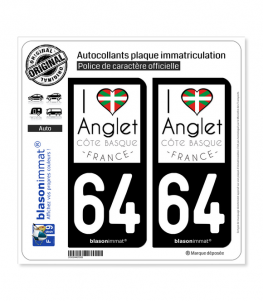 64 Anglet - Côte Basque | Autocollant plaque immatriculation