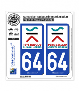 64 Bayonne - Agglo | Autocollant plaque immatriculation