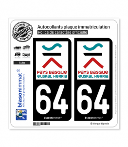 64 Bayonne - Agglo | Autocollant plaque immatriculation