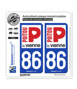 86 Vienne - Poitou | Autocollant plaque immatriculation