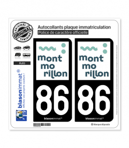 86 Montmorillon - Ville | Autocollant plaque immatriculation