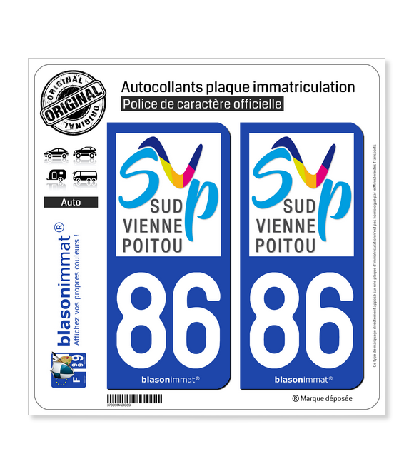 86 Montmorillon - Pays | Autocollant plaque immatriculation