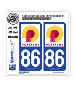 86 Poitiers - Futur | Autocollant plaque immatriculation