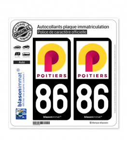 86 Poitiers - Futur | Autocollant plaque immatriculation