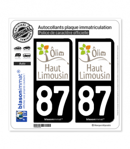87 Haut-Limousin - Pays | Autocollant plaque immatriculation