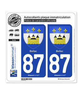 87 Bellac - Armoiries | Autocollant plaque immatriculation