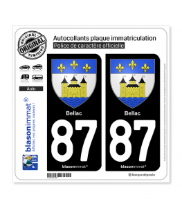 87 Bellac - Armoiries | Autocollant plaque immatriculation